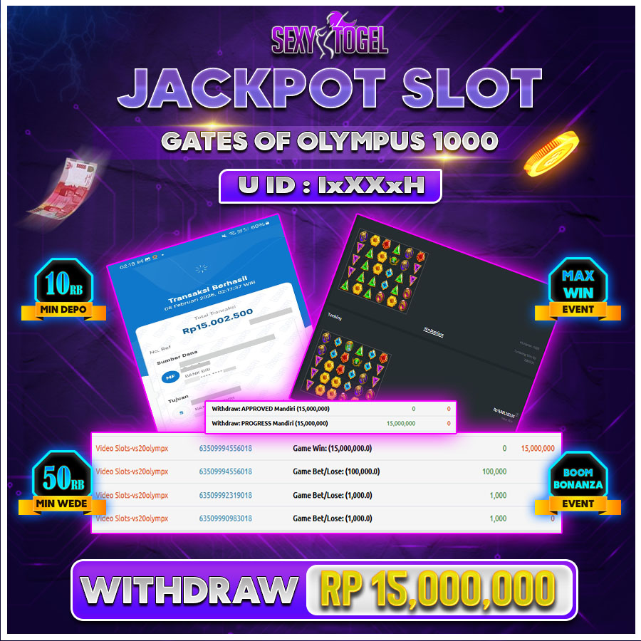 SEXYTOGEL JACKPOT SLOT GATES OF OLYMPUS 1000 Rp.15.000.000.,-LUNAS